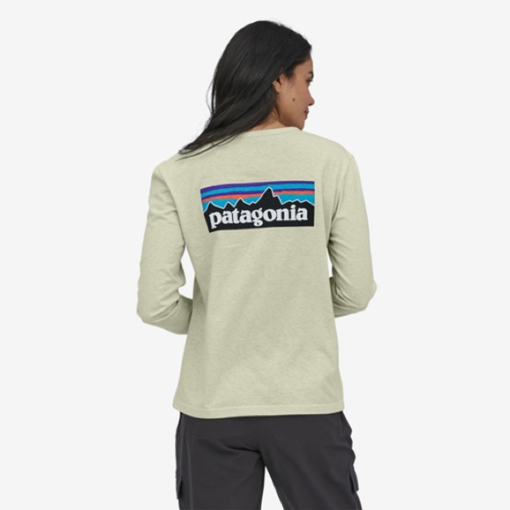 Patagonia || Birch White P-6 Logo Responsibili-Tee Longsleeve